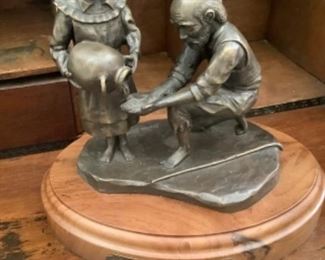 “Sharing of the Well” bronze figurine