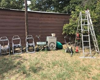 Ladders, Weedeaters, Hose Keepers and more