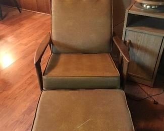 Mid Century Modern Arm Lounge Chair and Ottoman 60's