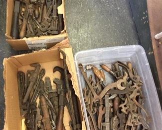 Numerous flats of wrenches and other misc. handtools