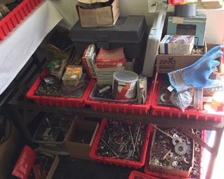 Lots and lots of screws, nails, nuts, bolts and scrap metal
