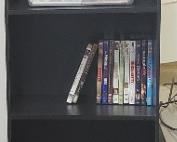 Lamp and Black Book Case