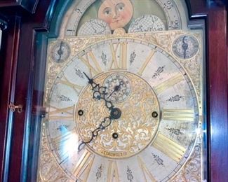 J.E. Caldwell & Co. Antique Grandfather clock (close-up of clock face)