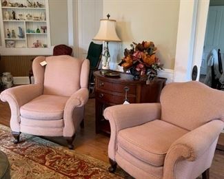 Pink His and Hers Accent Chairs 
