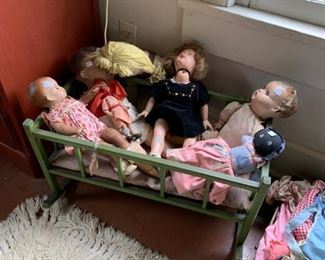 Baby dolls and baby bed 