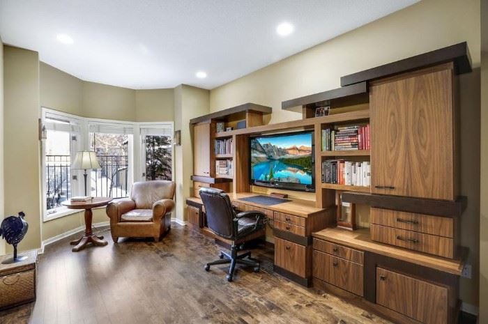 Artisan custom made walnut and maple executive desk