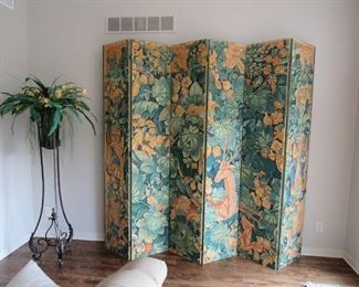 Antique tapestry screen that used to hang in The Whitney Hotel lobby staircase