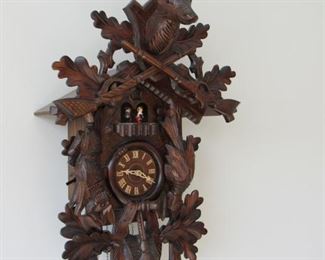 Black Forest Huntsman's cuckoo clock in working order