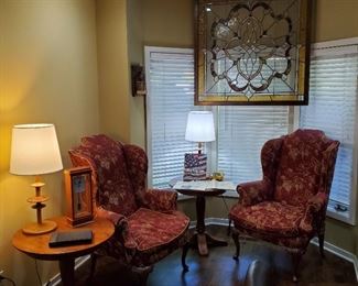 Pair of Henredon wing back chairs