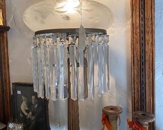 MARBLE AND CRYSTAL LAMP