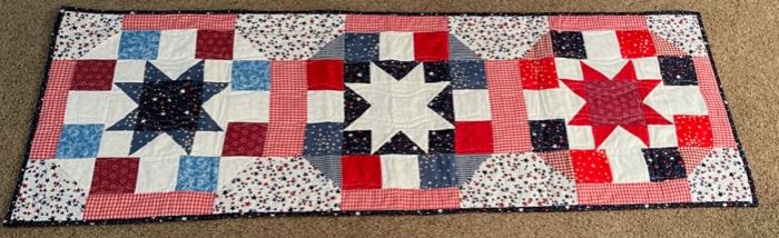 SOLD.............Finished Quilt Runner 55" x 19" (M053)