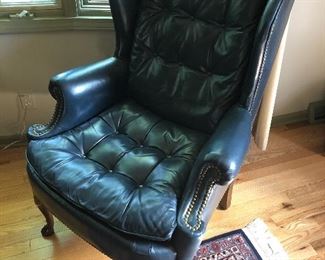 Hancock & Moore leather wingback chair.