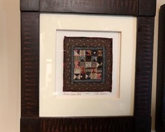 Kate Adams miniature quilt, framed.