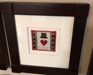 Kate Adams miniature quilt, framed.