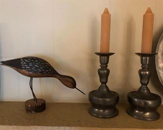 J. A. Labbe large curlew hand-carved decoy.