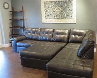 Sectional sofa, ladder bookcase