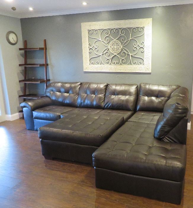 Sectional sofa, ladder bookcase