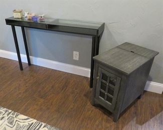 Modern sofa/console table, Broyhill chairside table with charging station