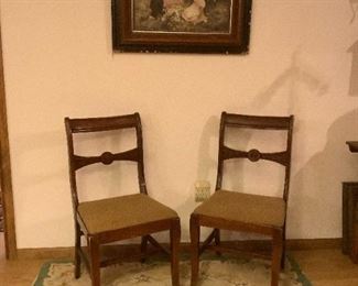 Vintage Chairs Rug and Framed Print