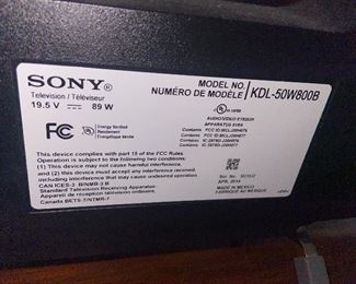 “ Sony KDL50W800B 50" 1080p 60Hz LED LCD HDTV:
Sony HDTV has a 50" LCD panel
With a 1920 x 1080 Full HD resolution
True 16:9 aspect ratio
View your movies as the director intended on this 50" HDTV
Wide 178-degree vertical and 178-degree horizontal angles
See a clear picture from anywhere in the room
Built-in digital tuner
Watch digital broadcasts, including HDTV programs where available
Sony HDTV HDMI Inputs: 4
Enjoy a superior HD experience with HDMI, the one cable audio/video solution
50" screen measured diagonally from corner to corner
Wall mountable
VESA standard
This 50" HDTV has built-in WiFi
Access the Internet and streaming media content”