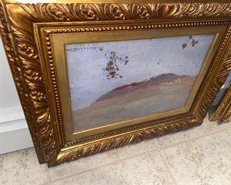 3 old paintings , same artist.                     " G. Bozzalla "                                                  No upfront purchase price, offering up to highest bidder                                  Info off internet:                                                                                                                                                        Italian | 1874 - 1958  
Giuseppe Bozzalla was an Italian painter who was born in 1874. Giuseppe Bozzalla's work has been offered at auction multiple times, with realized prices ranging from $474 USD to $4,740 USD, depending on the size and medium of the artwork. Since 2017 the record price for this artist at auction is $4,740 USD for Baite sotto la neve (col Mucrone in distanza sulla destra e a sinistra monti di fantasia), sold at Sant'Agostino Auction House in 2017. The artist died in 1958.