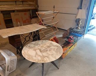 Cool little midmod marble topped table $350