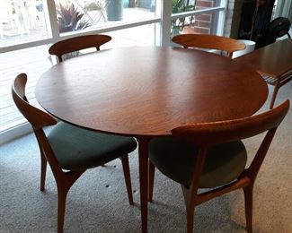 mid-century table with 4 chairs