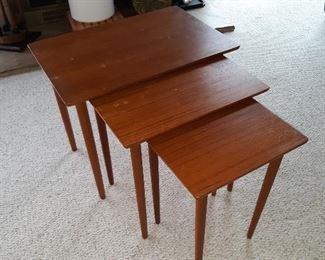 teak nesting tables