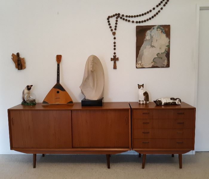 Danish Modern teak buffet, teak chest