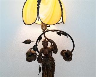 iron & stained glass lamp