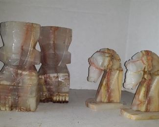 bookends vintage carved 