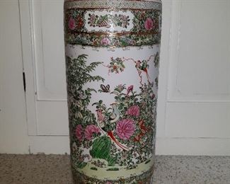 umbrella stand green with birds 