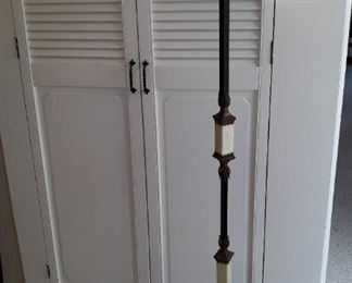 stone and metal floor lamp