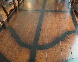 	#8	La Barge hand made in the Philippians dining table with 8 chairs. One solid piece. 95"x47"x30"	 SOLD	