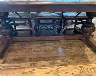 	#8	La Barge hand made in the Philippians dining table with 8 chairs. One solid piece. 95"x47"x30"	 SOLD			