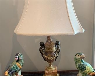 #35	Marble and brass heavy lamp 25"h	SOLD  	