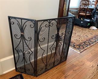 	#53	Black metal fireplace screen,	 SOLD		light weight	Hallway by powder room