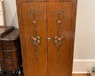 	#74	Painted jewelry armoire 24"x16"x48"	 SOLD		