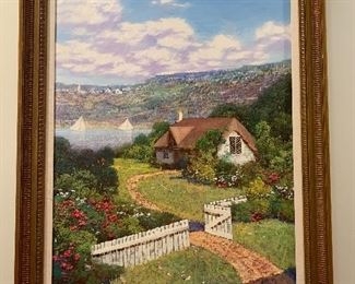 	#82	Cottage by the Sea original painting by Lawrence 29"x41"	SOLD	