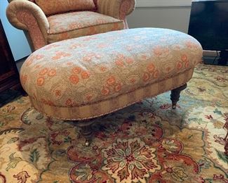 	#100	Carol Hicks Bolton upholstered oval ottoman 43"x27"x18"	sold		