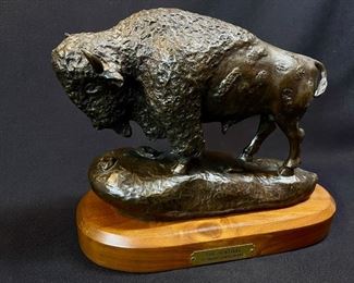 Archie Castleberry The Sentinel Bison Bull cast Bronze ltd ed. #14/30 buy on StubbsEstates.com