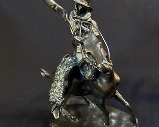 After Charles M Russell Bronze Mounted Cowboy SMOKING UP buy on StubbsEstates.com