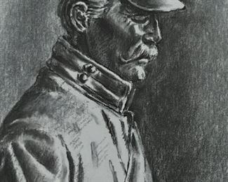 Detail: Harold T Holden Litho Of Civil War Soldier. Edition 12/500 buy on StubbsEstates.com