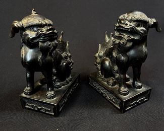 A Pair of Bronze Chinese Temple Foo Lions buy on StubbsEstates.com
