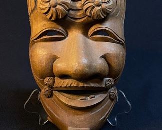 Vintage Carved Wood Japanese Face Mask buy on StubbsEstates.com
