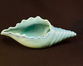 Conch Shell form Van Briggle Vase Ming Turquoise - buy on StubbsEstates.com