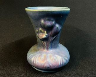 Vintage Van Briggle Flower Vase Deep Blue Purple - StubbsEstates.com