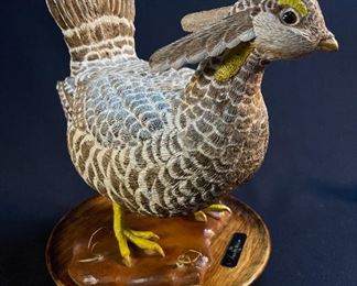 Amazing Hand Carved Folk Art Prairie Chicken - buy on StubbsEstates.com