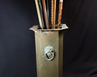 Mid Century Brass Umbrella or Cane Stand - buy on StubbsEstates.com