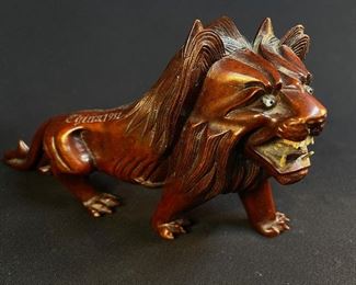 Very Vintage Tourist Trade Carved Lion Hong Kong 1951 - buy on StubbsEstates.com